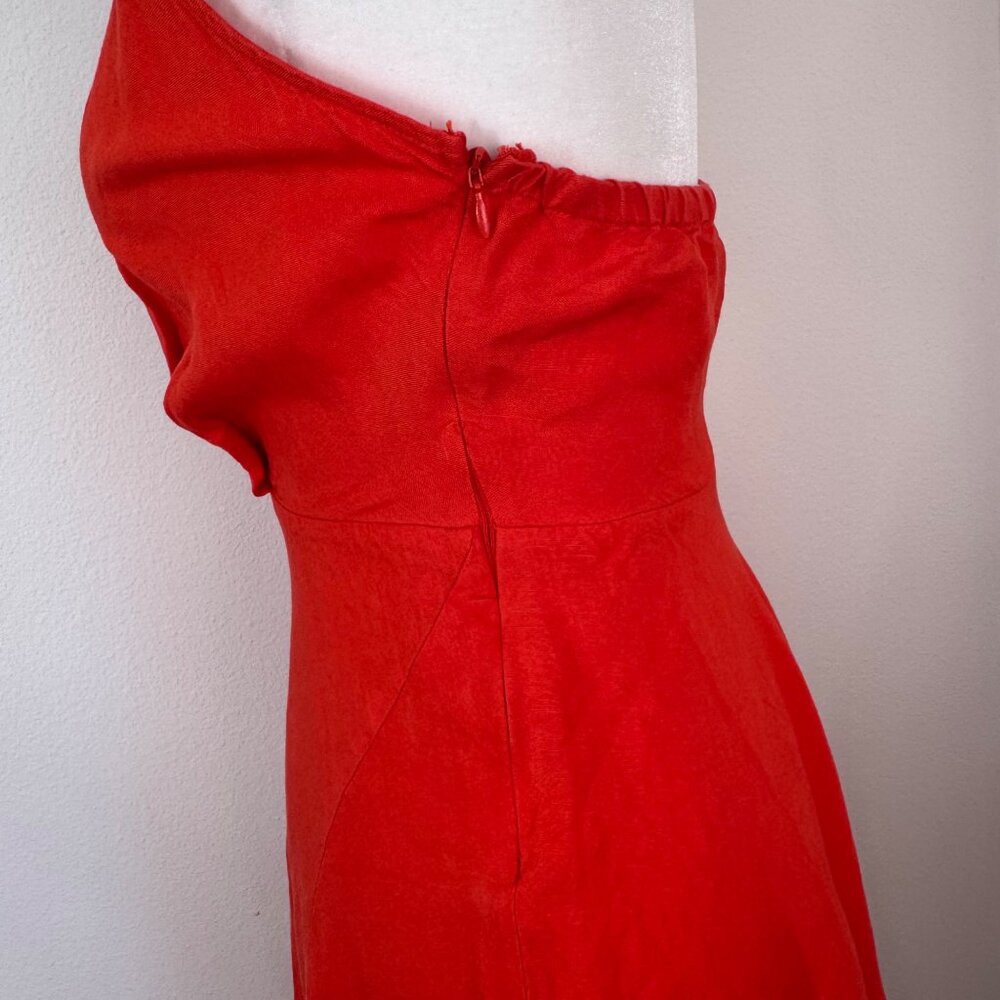ASTR The Lable DRESS Halter Neck Flare Red Chili Size XS Picnic Brunch Midi - Picture 7 of 14